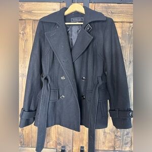 Giacca Black Double-Breasted Pea Coat